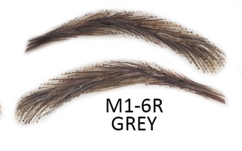 Künstliche, semi-permanente Augenbrauen aus 100 % Echthaar zum Aufkleben - handgemacht, M1-6R grey